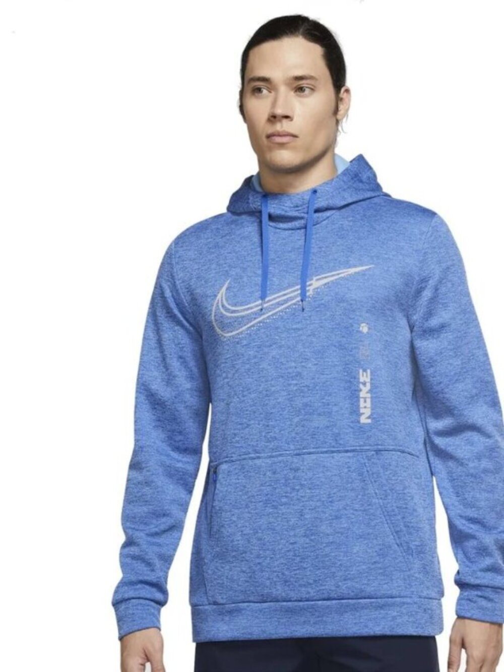 LIKE NEW! Nike Therma-Fit Blue Pullover Hoodie Swoosh Sweatshirt XL